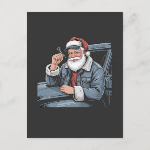 Santa Truck Rigging Funny Truck Driver Christmas Announcement Postcard