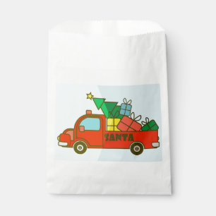 Santa truck side view Merry Christmas Favour Bag