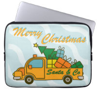 Santa truck side view Merry Christmas
