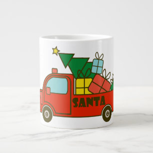 Santa truck side view Merry Christmas Large Coffee Mug