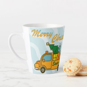 Santa truck side view Merry Christmas Latte Mug