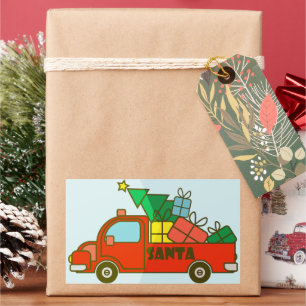 Santa truck side view Merry Christmas Sticker