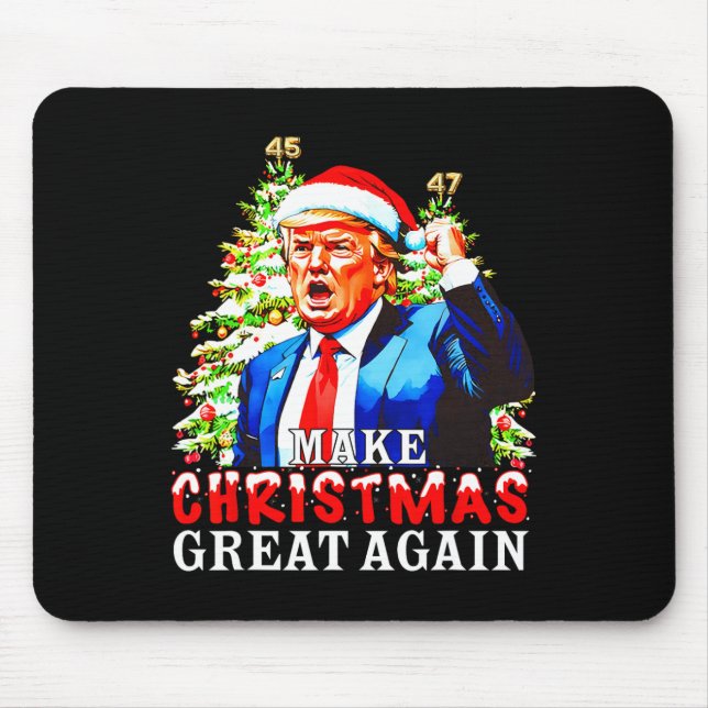 Santa Trump 45-47 Xmas Pyjamas Make Christmas Grea Mouse Pad (Front)