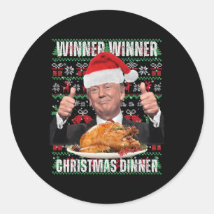Santa Trump Christmas Humour Funny Trump Xmas 3 Classic Round Sticker