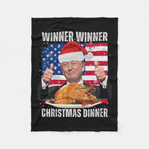 Santa Trump Christmas Humour Funny Trump Xmas  Fleece Blanket
