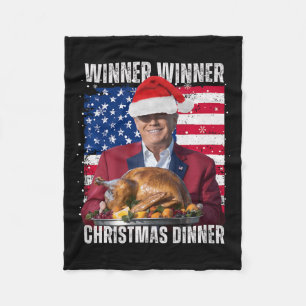 Santa Trump Christmas Humour Funny Trump Xmas Fleece Blanket