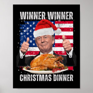 Santa Trump Christmas Humour Funny Trump Xmas Poster