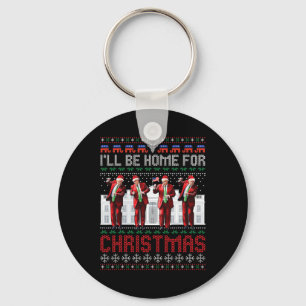 Santa Trump Dance I'll Be Home For Christmas Ugly Keychain