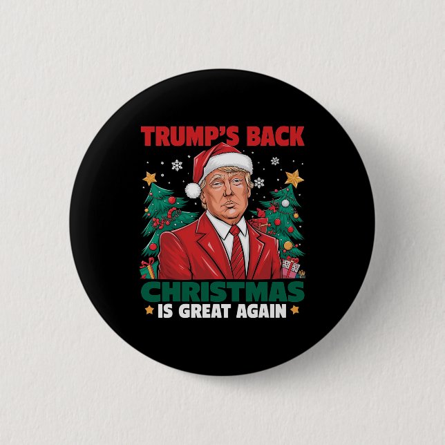 Santa Trump Dance Make Christmas Great Again Ugly  2 Inch Round Button (Front)