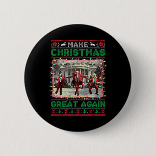 Santa Trump Dance Make Christmas Great Again Ugly 2 Inch Round Button