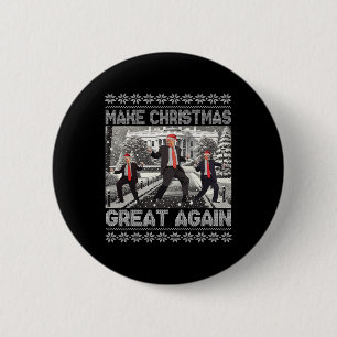 Santa Trump Dance Make Christmas Great Again Ugly  2 Inch Round Button