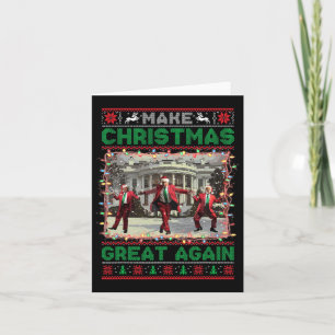 Santa Trump Dance Make Christmas Great Again Ugly  Card