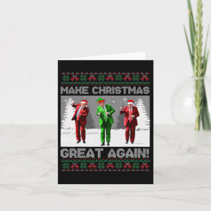 Santa Trump Dance Make Christmas Great Again Ugly Card