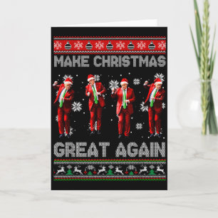 Santa Trump Dance Make Christmas Great Again Ugly Card
