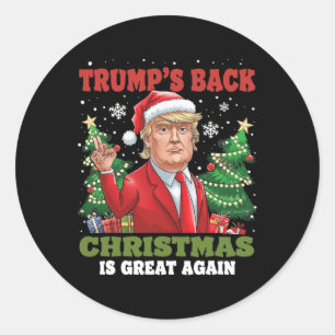 Santa Trump Dance Make Christmas Great Again Ugly  Classic Round Sticker
