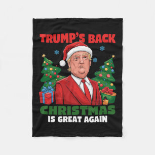 Santa Trump Dance Make Christmas Great Again Ugly Fleece Blanket