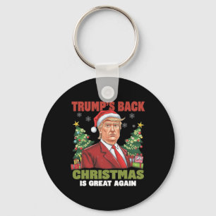 Santa Trump Dance Make Christmas Great Again Ugly Keychain