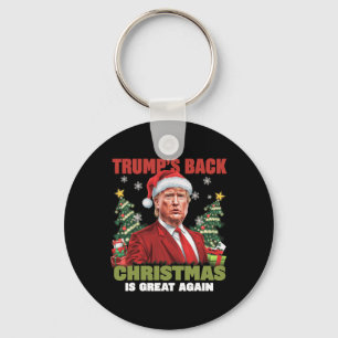 Santa Trump Dance Make Christmas Great Again Ugly Keychain