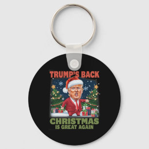 Santa Trump Dance Make Christmas Great Again Ugly Keychain