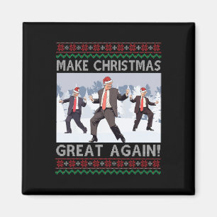 Santa Trump Dance Make Christmas Great Again Ugly  Magnet
