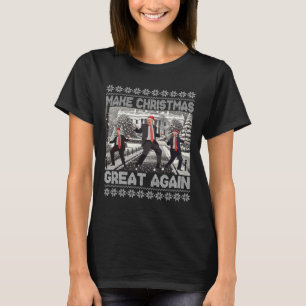 Santa Trump Dance Make Christmas Great Again Ugly T-Shirt