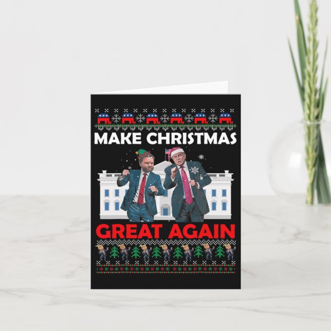 Santa Trump Dance Make Christmas Great Again Xmas  Card (Front)