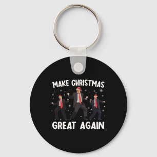Santa Trump Dance Make Christmas Great Again Xmas Keychain