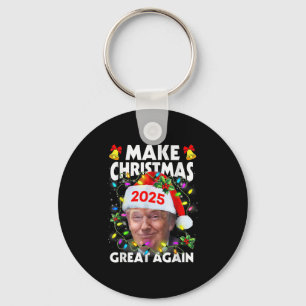 Santa Trump Make Christmas Great Again Ugly Xmas P Keychain