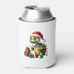 Santa Turtle Christmas Ugly Sweater Funny Holiday Can Cooler