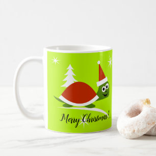 Santa Turtle Merry Christmas Coffee Cup Mug