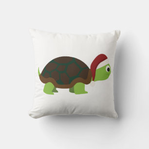Santa Turtle Throw Pillow