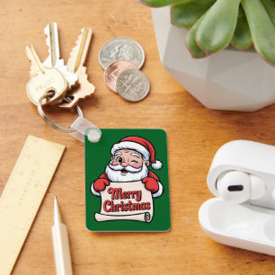 Santa Twinkle "Merry Christmas" Keychain