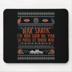 Santa Ugly Christmas Sweater Denver Football Funny Mouse Pad