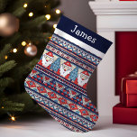 Santa Ugly Christmas Sweater Monogram Small Christmas Stocking<br><div class="desc">Bring festive fun to your holiday decor with this Santa ugly Christmas sweater monogram stocking. Featuring a playful and quirky design inspired by classic holiday sweaters, this stocking adds a touch of humour to your celebrations. Personalize it with a name or initials to create a unique and memorable keepsake. Perfect...</div>