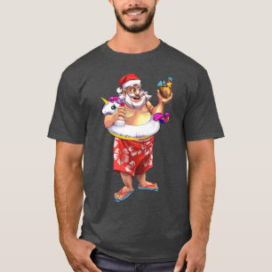 Santa Unicorn Float Pool Party Aloha Beaches Summe T-Shirt
