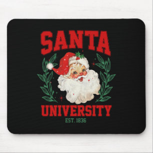 Santa University Funny Retro Christmas Mouse Pad