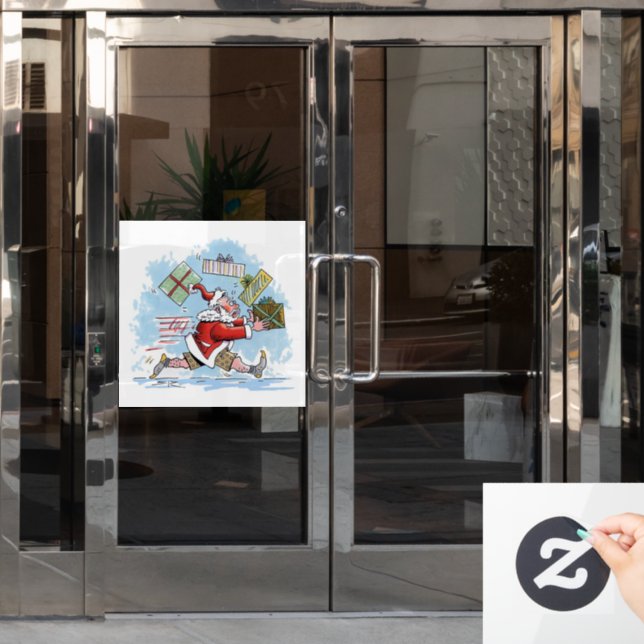Santa Unprepared white window cling (Office Door)