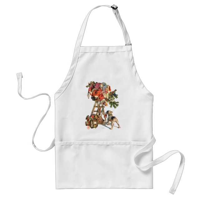 Santa Up a Ladder Standard Apron (Front)