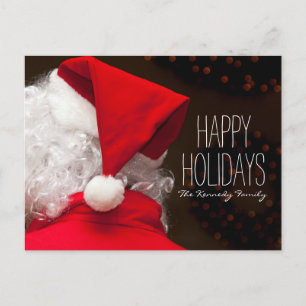 Santa, viewed from behind holiday postcard