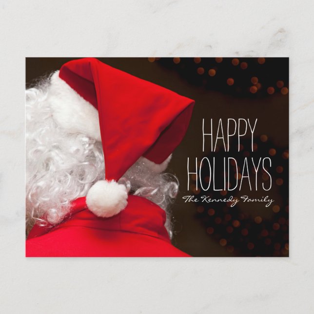 Santa, viewed from behind holiday postcard (Front)