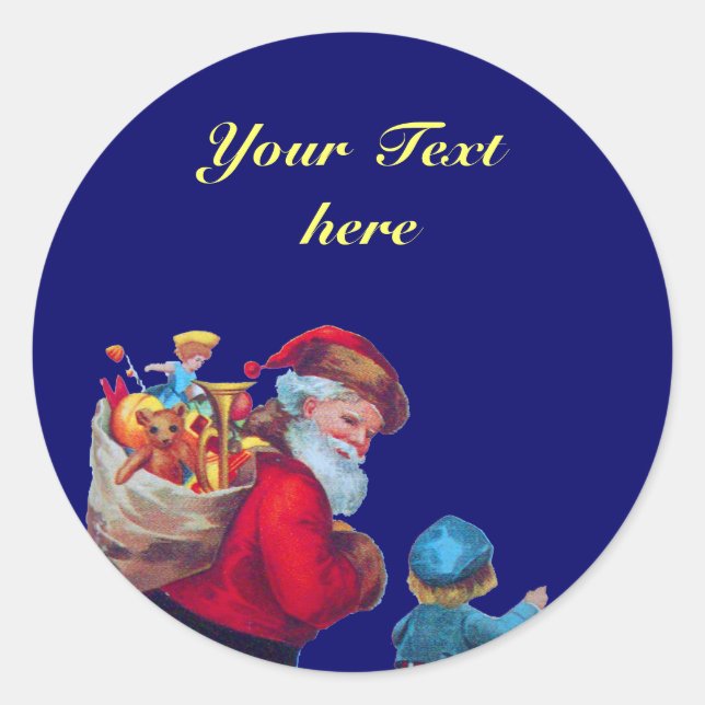SANTA VINTAGE 2 CLASSIC ROUND STICKER (Front)