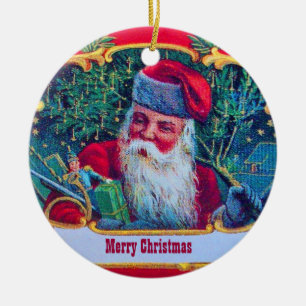 SANTA VINTAGE CERAMIC ORNAMENT
