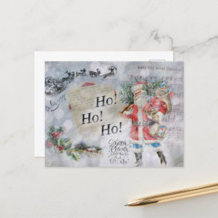 Santa Vintage Christmas Holiday Postcard