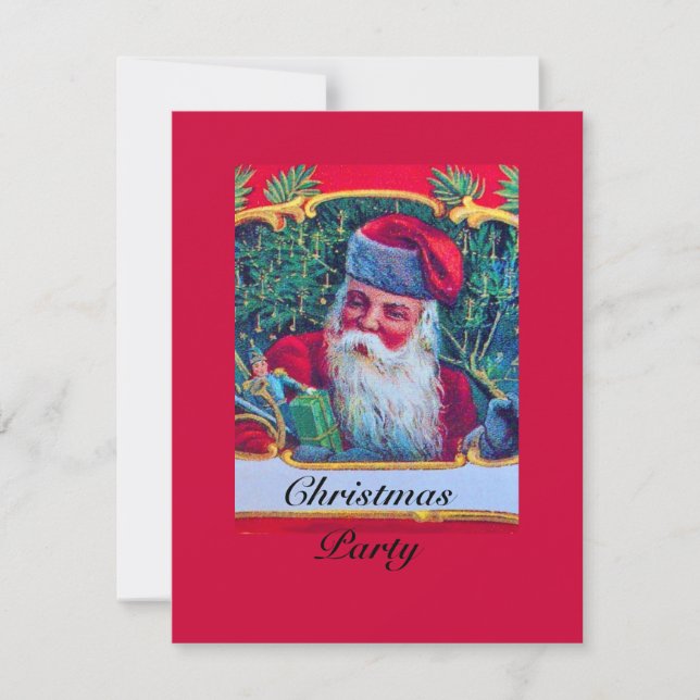 SANTA VINTAGE CHRISTMAS PARTY 1 INVITATION (Front)