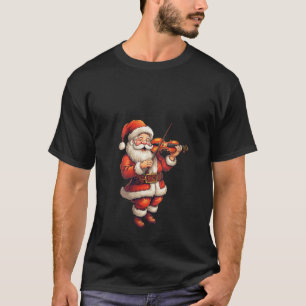 Santa Violin Player Violinist Christmas Music Love T-Shirt
