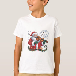 Santa Violin Player Violinist Christmas Music Xmas T-Shirt