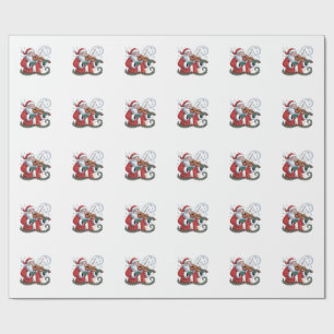 Santa Violin Player Violinist Christmas Music Xmas Wrapping Paper