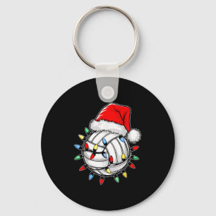 Santa Volleyball Ball Shirt Men Youth Boys Christm Keychain