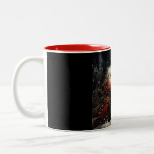 Santa VS Krampus Two-Tone Coffee Mug