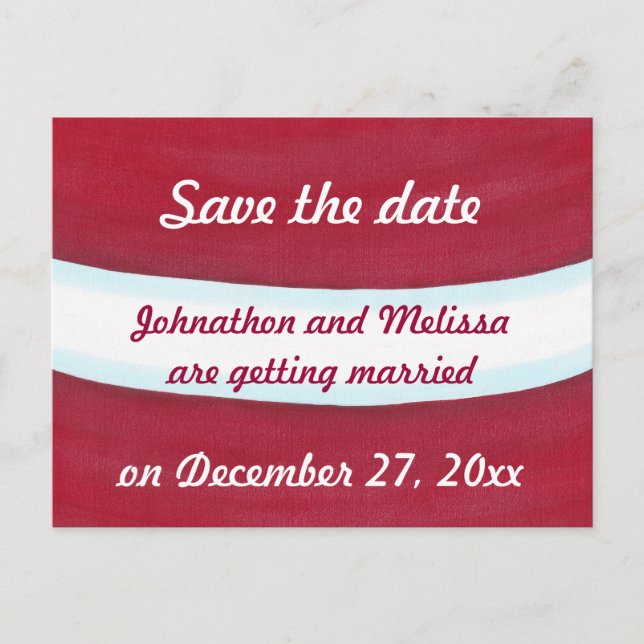Santa Waist Christmas Save the date Postcards (Front)